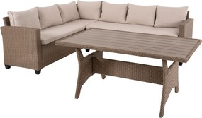 ΣΕΤ ΣΑΛΟΝΙ ΓΩΝΙΑ & ΤΡΑΠΕΖΙ CARSON HM6078.02 ΜΟΚΑ ΣΥΝΘ.RATTAN-ΜΑΞΙΛΑΡΙΑ