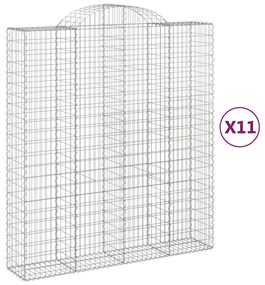 vidaXL Συρματοκιβώτια Τοξωτά 11 τεμ. 200x50x220/240 εκ. Γαλβαν. Ατσάλι