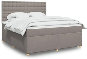 vidaXL Κρεβάτι Boxspring με Στρώμα Taupe 180x200 εκ. Υφασμάτινο