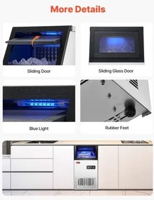 VEVOR Commercial Ice Maker Freestanding Cabinet Machine 110lbs/24H 36 Ice Cubes