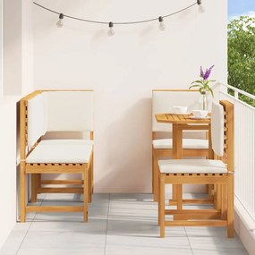 vidaXL Σετ Μπιστρό Κήπου 4 pcs Καφέ Μασίφ ξύλο ακακίας