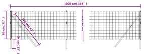 vidaXL Συρματόπλεγμα Περίφραξης Πράσινο 0,8x10 μ. Γαλβανισμένο Ατσάλι