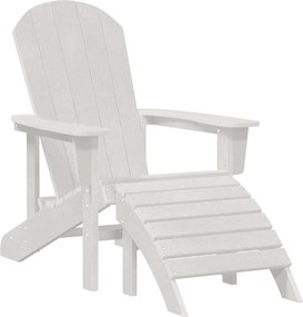 vidaXL Καρέκλα Adirondack Λευκό 82 x 74 x 92 εκ. HDPE