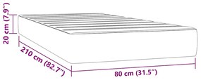 vidaXL Στρώμα με Pocket Springs Σκούρο Πράσινο 80x210x20 εκ. Βελούδινο