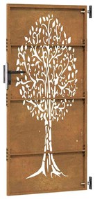 vidaXL Πόρτα Κήπου με Σχέδιο Δέντρου από Ατσάλι Corten 85 x 200 εκ.
