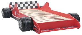 Κρεβάτι Παιδικό Αγωνιστικό Αυτοκίνητο Κόκκινο 90 x 200 εκ. - Κόκκινο