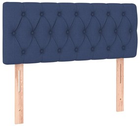 Κρεβάτι Boxspring με Στρώμα Μπλε 120x200 εκ. Υφασμάτινο - Μπλε