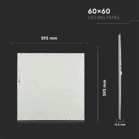 V-TAC Led Πάνελ 40W 230V 110° 4950lm IP20 600x600mm Φυσικό Λευκό 216024