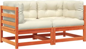 vidaXL Καναπέδες Κήπου Γωνιακοί 2 τεμ. Καφέ Μασίφ Πεύκο με Μαξιλάρια