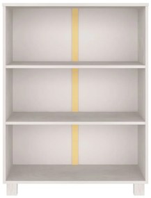 vidaXL Βιβλιοθήκη HAMAR Λευκή 85 x 35 x 112 εκ. από Μασίφ Ξύλο Πεύκου
