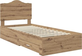 vidaXL Σκελετός Κρεβατιού Artisan Δρυς 100 x 200 cm Επεξεργασμένο Ξύλο