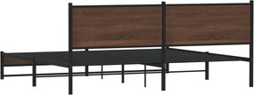 vidaXL Σκελετός Κρεβ. Χωρίς Στρώμα Καφέ Δρυς 200x200 εκ. Μεταλλικό
