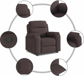 vidaXL Πολυθρόνα Ανακλινόμενη Σκούρο Καφέ Υφασμάτινη