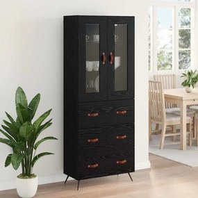 vidaXL Υψηλός Ντουλάπι με Ράφι 2 pcs Μαύρη Οξυά Επεξεργασμένο ξύλο
