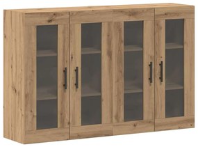 vidaXL Ντουλάπια Τοίχου 2 pcs Βελανιδιά Τέχνη και Μαύρο
