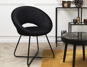 ΚΑΡΈΚΛΕΣ &amp; ΠΟΛΥΘΡΌΝΕΣ ROUND VELVET ARMCHAIR GIULIA BLACK HD0065