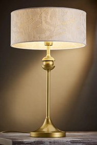 Επιτραπέζιο Φωτιστικό Kaszmir Φ35cm Χρυσό με Λευκό Ύφασμα