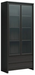 Βιτρίνα Boston E113, Wenge, Με πόρτες, Με συρτάρια, 201x90x41cm
