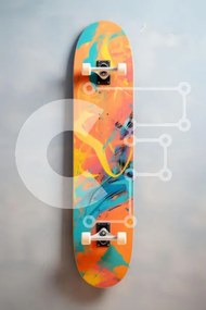 Intra Συλλεκτικό Ξύλινο Παζλ Plywood 4mm - Πολύχρωμο αφηρημένο skateboard Σε Ξύλινο Κουτί - Διαστάσεις: 10x10 cm – 25 κομμάτια