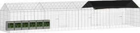 vidaXL Κλουβί Κουνελιού Ασημί 400 x 78 x 78 εκ. Επικαλυμμένος Χάλυβας