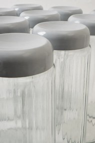 Σετ 12 τεμαχίων γυάλινων βάζων με αεροστεγές καπάκι για κουζίνα Πολύχρωμο