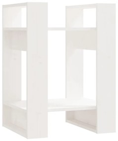 Βιβλιοθήκη/Διαχωριστικό Χώρου Λευκό 41x35x57 εκ. Μασίφ Πεύκο - Λευκό