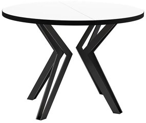 Τραπέζι Oswego 111, Μαύρο, Άσπρο, 76cm, Επιμήκυνση, Πλαστικοποιημένη μοριοσανίδα, Μέταλλο | Epipla1.gr