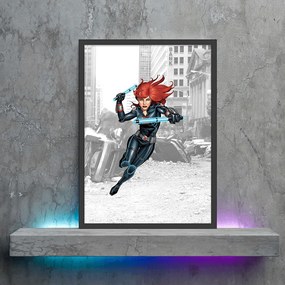 Πόστερ &amp;  Κάδρο Comic Black Widow CM042 22x31cm Μαύρο Ξύλινο Κάδρο (με πόστερ)