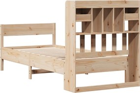 vidaXL Κρεβάτι Βιβλιοθήκη Χωρίς Στρώμα 75x190 εκ Μασίφ Ξύλο Πεύκο