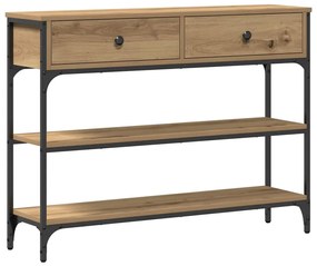 vidaXL Τραπέζι Κονσόλας με συρτάρι artisan δρυς 100 x 25 x 75 εκ.