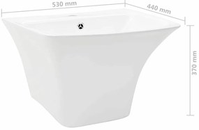 vidaXL Λεκάνη Λευκό 53 x 44 x 37 εκ. Γυαλιστερή Κεραμική