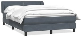 vidaXL Κρεβάτι Boxspring με Στρώμα Σκούρο Γκρι 160x210 εκ. Βελούδινο