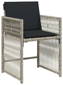 vidaXL Σέτ φαγητού για κήπο 5 pcs Ανοιχτό γκρι συνθετικό ρατάν