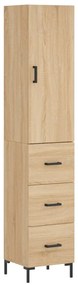 vidaXL Μπουφές Sonoma δρυς 34,5 x 34 x 180 εκ. από Επεξεργασμένο Ξύλο