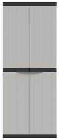 vidaXL Ντουλάπι Αποθ. Εξ. Χώρου Γκρι/Μαύρο 65x37x165εκ. Πολυπροπυλένιο