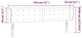 Κεφαλάρι με Πτερύγια Ανοιχτό Γκρι 183x23x78/88 εκ. Βελούδινο - Γκρι