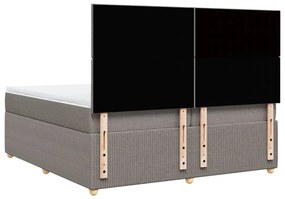 vidaXL Κρεβάτι Boxspring με Στρώμα Taupe 200x200 εκ. Υφασμάτινο