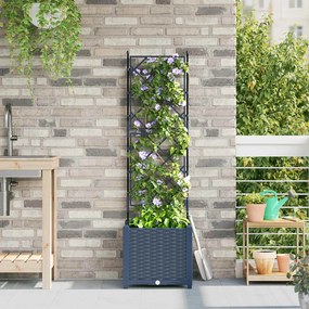 vidaXL Γλάστρα Κήπου Γκρι 40 x 40 x 143 εκ. PP