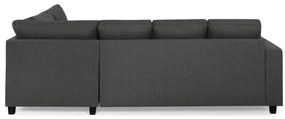 Γωνιακός Καναπές Scandinavian Choice C154, Μαύρο, Σκούρο γκρι, 254x194x82cm, Πόδια: Πλαστική ύλη | Epipla1.gr