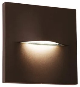 Viokef Απλίκα Εξωτερικού Χώρου LED 3W 170lm 3000Κ Y14 x 3 x L14cm Αλουμινίου Square Vita IP65 Καφέ Σκουριάς 4298401