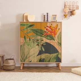 Ντουλάπι Sonoma / Πράσινο / Κίτρινο GONETI 95x36x111