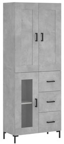 vidaXL Ντουλάπι Γκρι Σκυροδέματος 69,5x34x180 εκ. Επεξεργασμένο Ξύλο