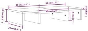 Βάση Οθόνης Μελί 60 x 24 x 10,5 εκ. από Μασίφ Ξύλο Πεύκου - Καφέ