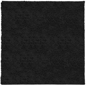 Χαλί Shaggy με Ψηλό Πέλος Μοντέρνο Μαύρο 120x120 εκ. - Μαύρο