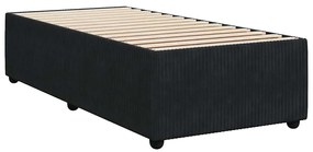 vidaXL Κρεβάτι Boxspring με Στρώμα Μαύρο 90x200 εκ. Βελούδινο