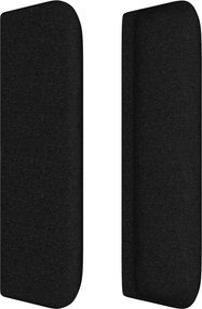 vidaXL Κρεβάτι Boxspring με Στρώμα Μαύρο 140x190 εκ. Υφασμάτινο