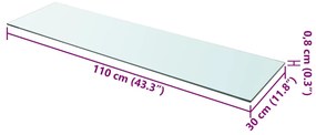 vidaXL Ράφι Πάνελ Διάφανο 110 x 30 εκ. Γυάλινο
