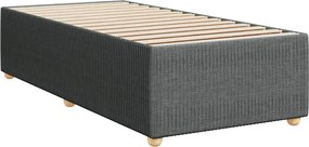 vidaXL Κρεβάτι Boxspring με Στρώμα Σκούρο Γκρι 90x190 εκ. Υφασμάτινο