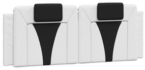 Κρεβάτι με Στρώμα Λευκό και Μαύρο 120 x 200 εκ. Συνθετικό Δέρμα - Λευκό
