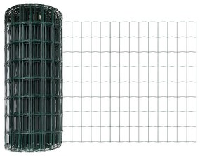 vidaXL Ευρωπαϊκός φράχτης με 7 βάσεις 0.4x10 m γαλβανισμένο ατσάλι